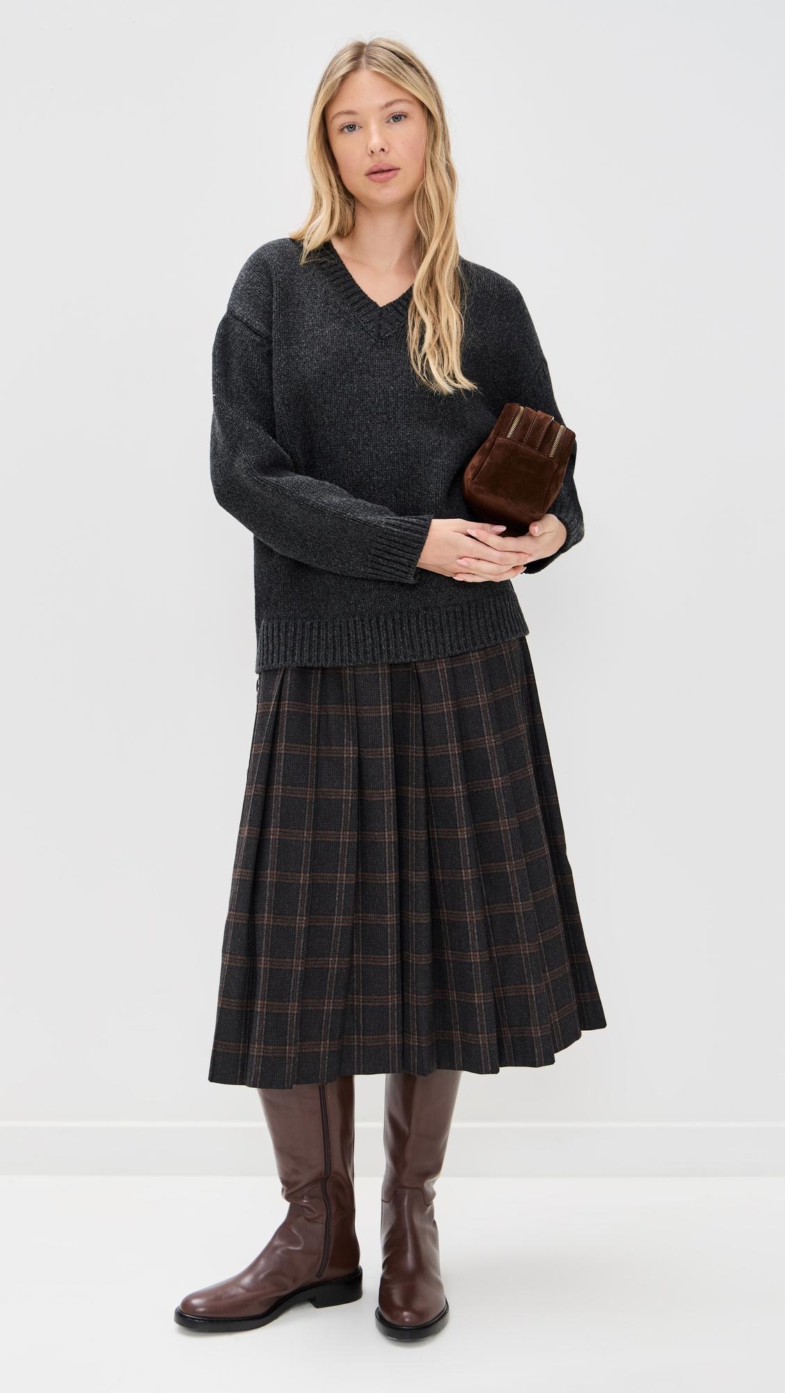 monroe wool plaid combo sweater dress