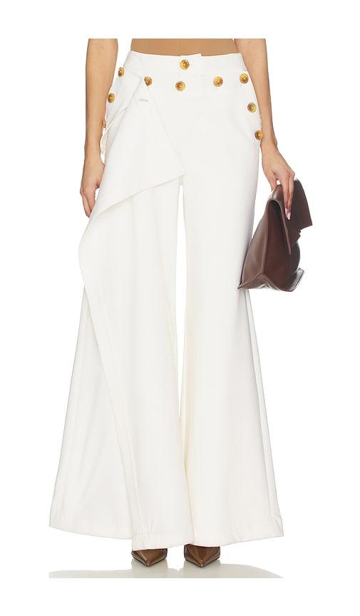 monse cascade sailor tailored trouser in ivory.