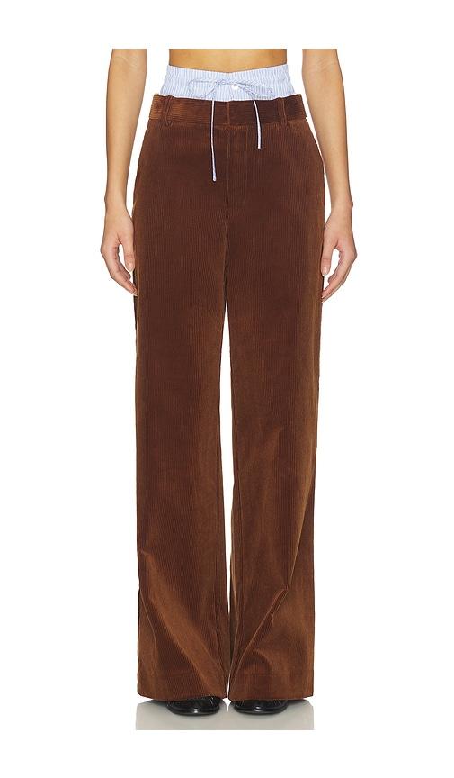 monse double waistband pant in brown.