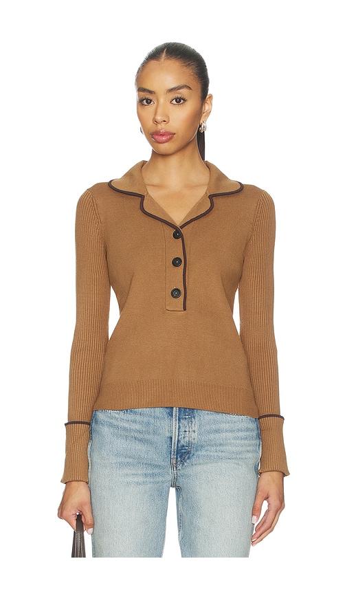 monse knitted pajama top in brown.