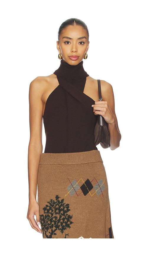 monse twist front top in brown.