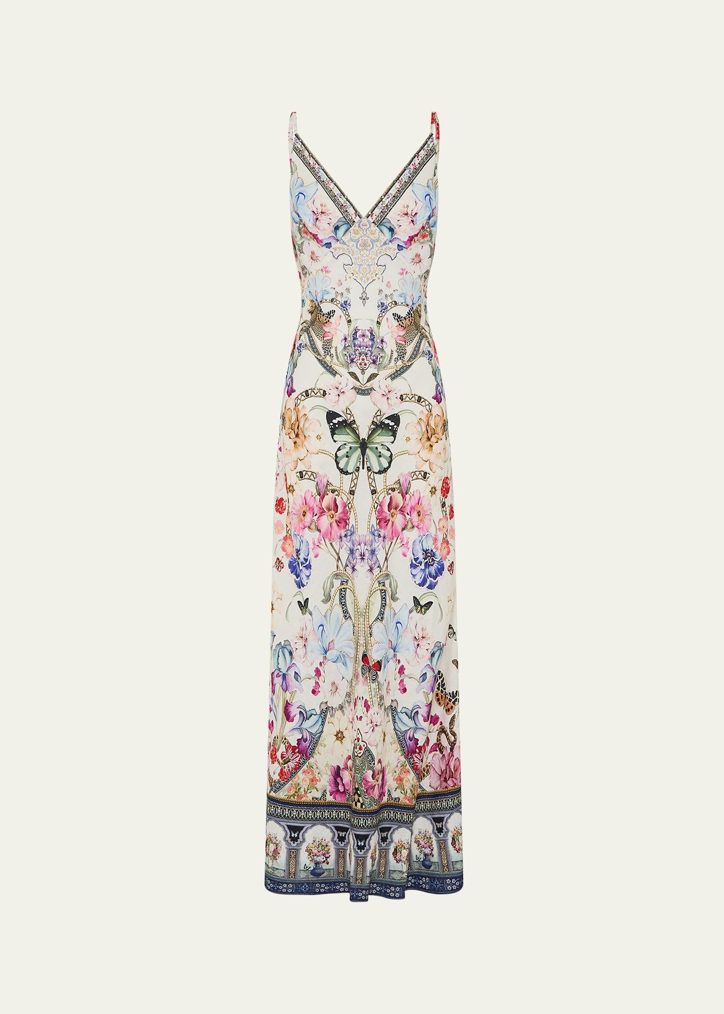 monserrate magic v-neck bias slip dress