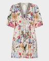 monserrate magic v-neck puff-sleeve mini dress