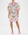 monserrate magic v-neck puff-sleeve mini dress