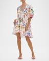 monserrate magic v-neck puff-sleeve mini dress