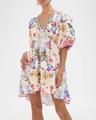 monserrate magic v-neck puff-sleeve mini dress