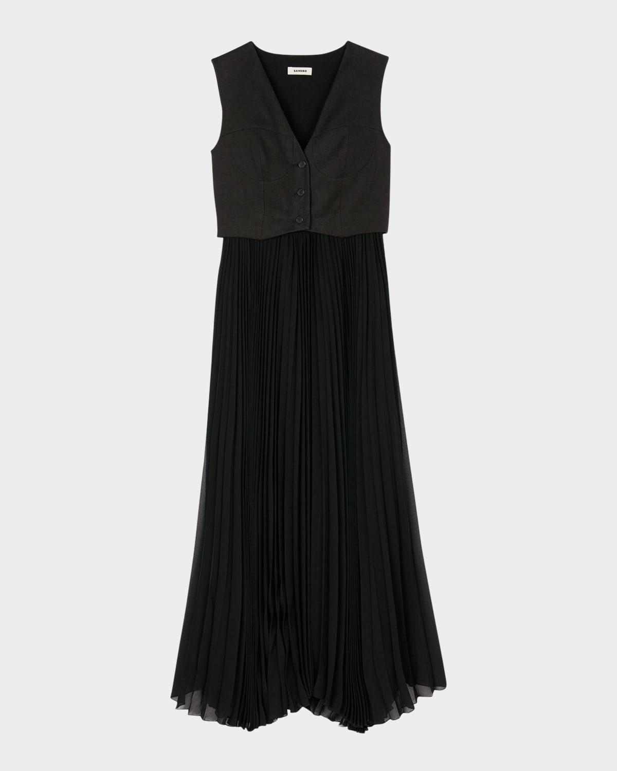 montaigne mixed media maxi dress