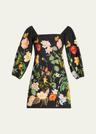 montauk puff-sleeve cotton poplin mini dress