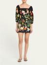 montauk puff-sleeve cotton poplin mini dress