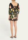 montauk puff-sleeve cotton poplin mini dress