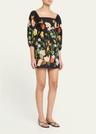 montauk puff-sleeve cotton poplin mini dress