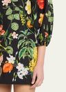 montauk puff-sleeve cotton poplin mini dress