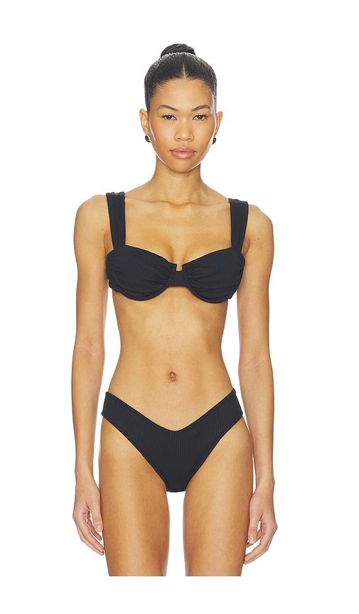 montce bella bikini top in black.