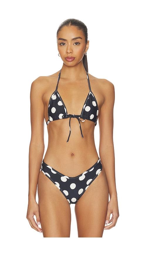montce binded emma bikini top in black,white.