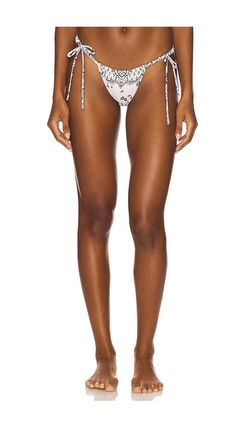 montce brasil scrunch bikini bottom in ivory.