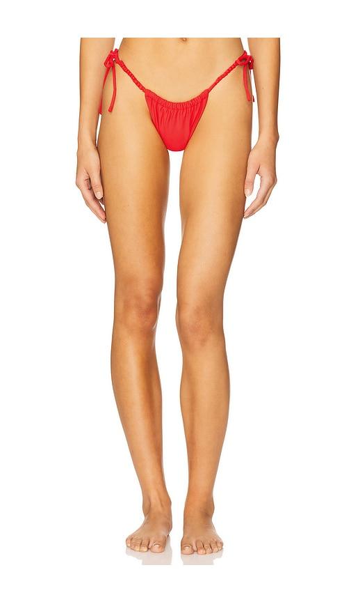 montce brasil scrunch bikini bottom in red.