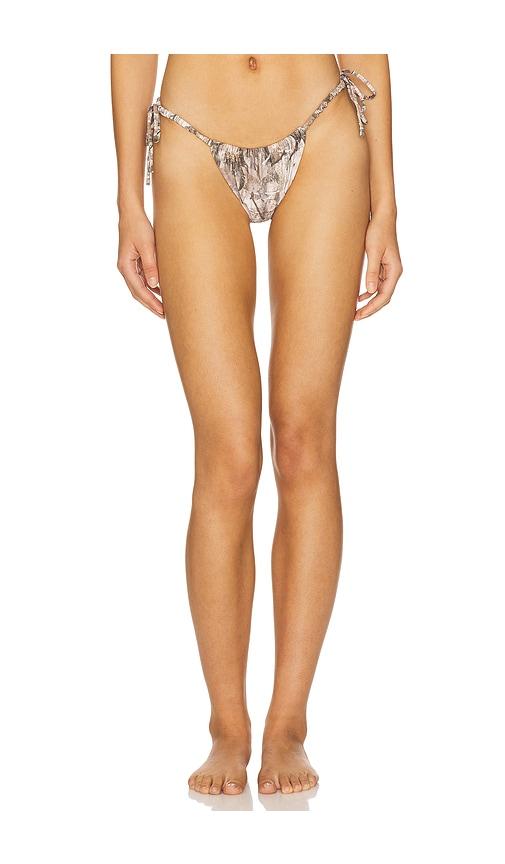 montce brasil scrunch bikini bottom in taupe.