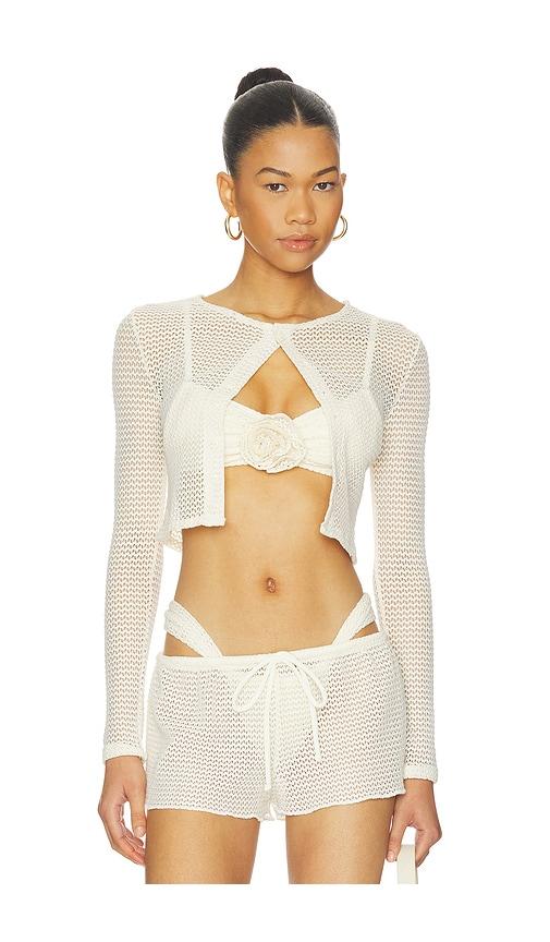 montce button-down cardi in cream.