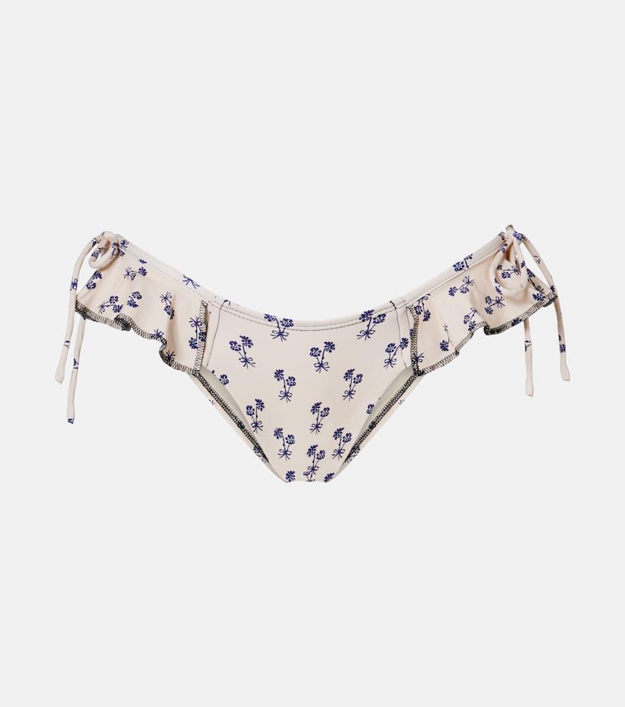 montce cynthia floral ruffled bikini bottoms