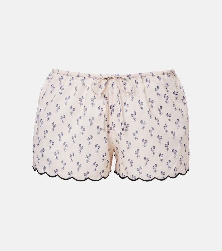 montce cynthia floral scalloped cotton shorts