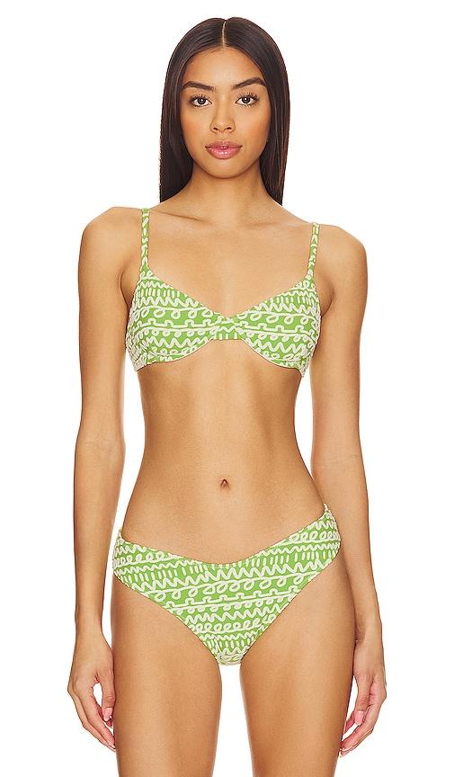 montce dainty bikini top in green.