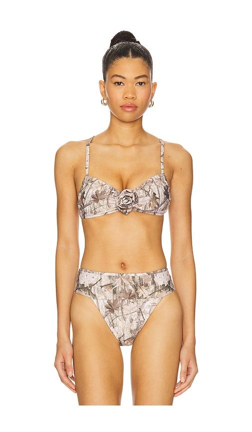 montce devin rosa bikini top in taupe.