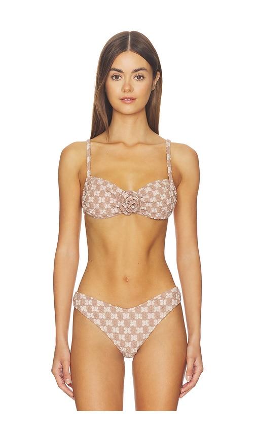 montce devin rosa bikini top in taupe.
