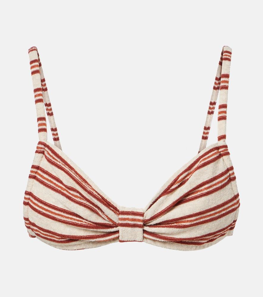 montce devin striped bikini top