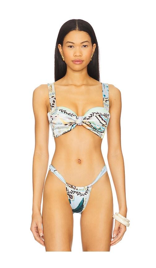 montce hayden bikini top in baby blue.