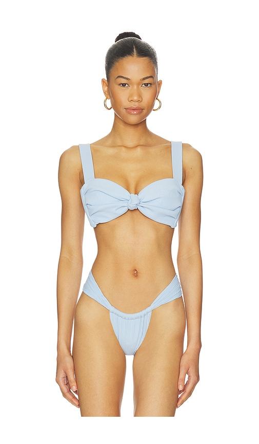 montce hayden bikini top in baby blue.