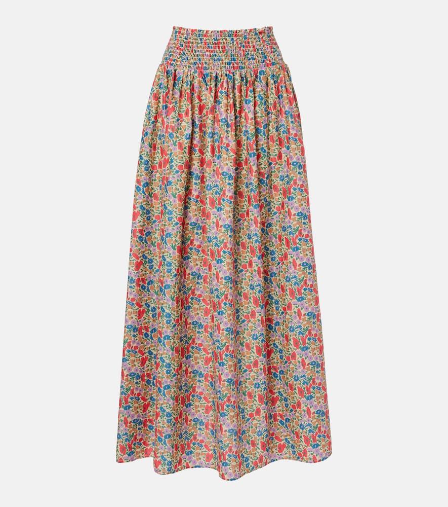 montce millie floral cotton maxi skirt