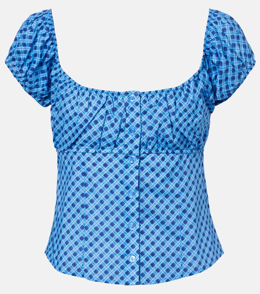 montce millie plaid cotton top