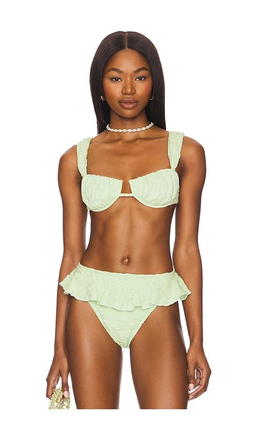 montce petal bella strap bikini top in mint.