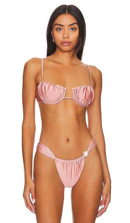 montce petal bikini top in rose.
