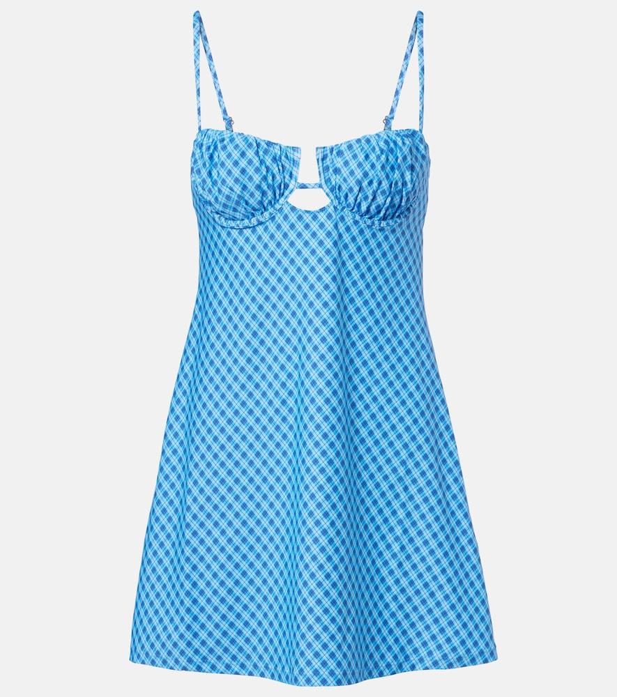 montce petal plaid minidress