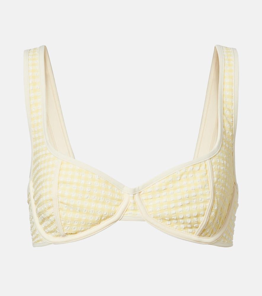 montce romy gingham bikini top