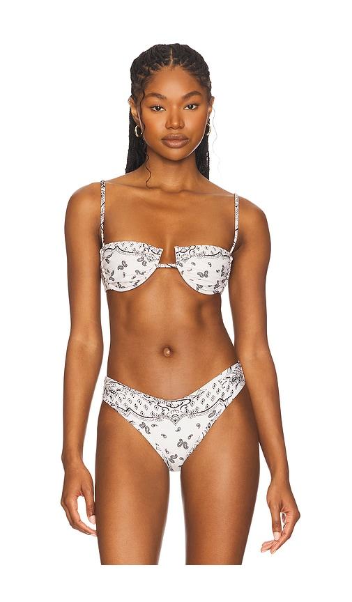 montce swim simonette bikini top in ivory.