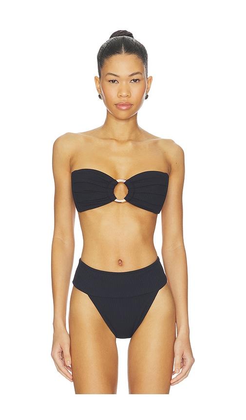 montce tori bandeau bikini top in black.