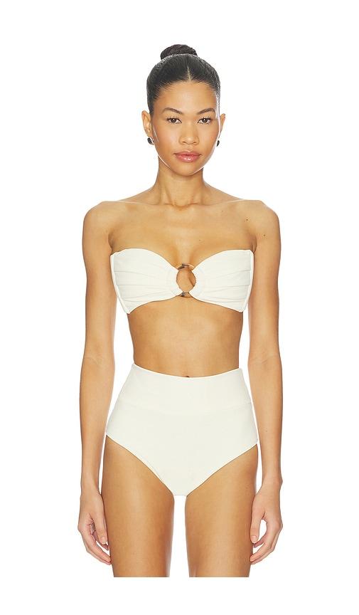 montce tori bandeau bikini top in cream.