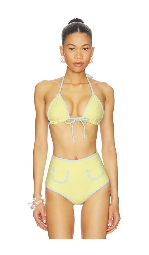 montce x elsa hosk binded emma bikini top in yellow.