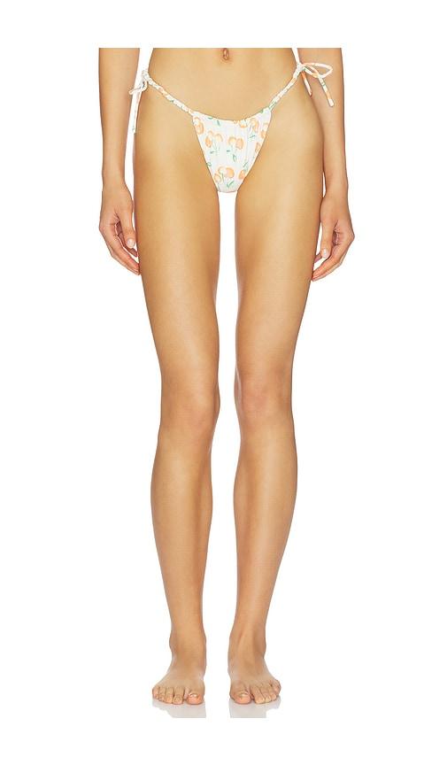 montce x elsa hosk brasil side tie bikini bottom in cream.
