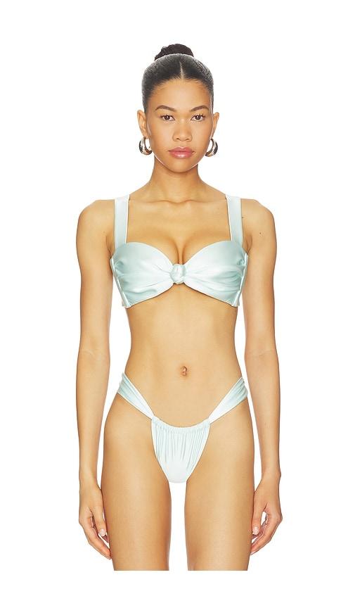 montce x elsa hosk hayden bikini top in baby blue.