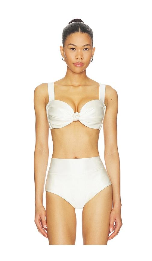 montce x elsa hosk hayden bikini top in cream.