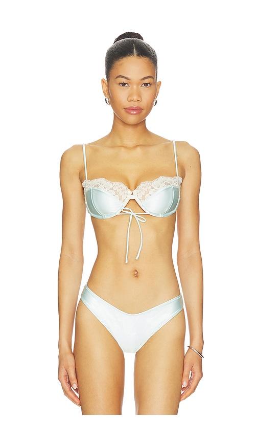 montce x elsa hosk lena bikini top in baby blue.