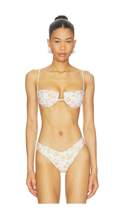 montce x elsa hosk simonette bikini top in cream.