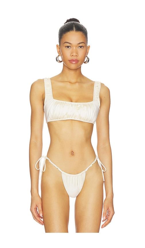 montce x elsa hosk zoe bikini top in cream.
