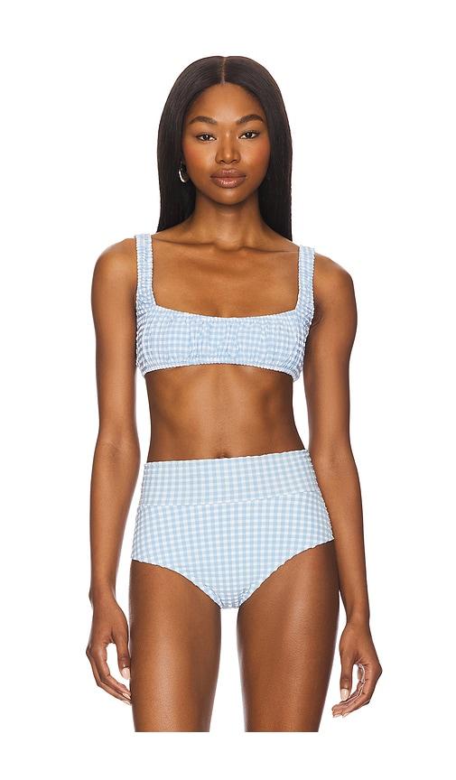 montce zoe bikini top in baby blue.