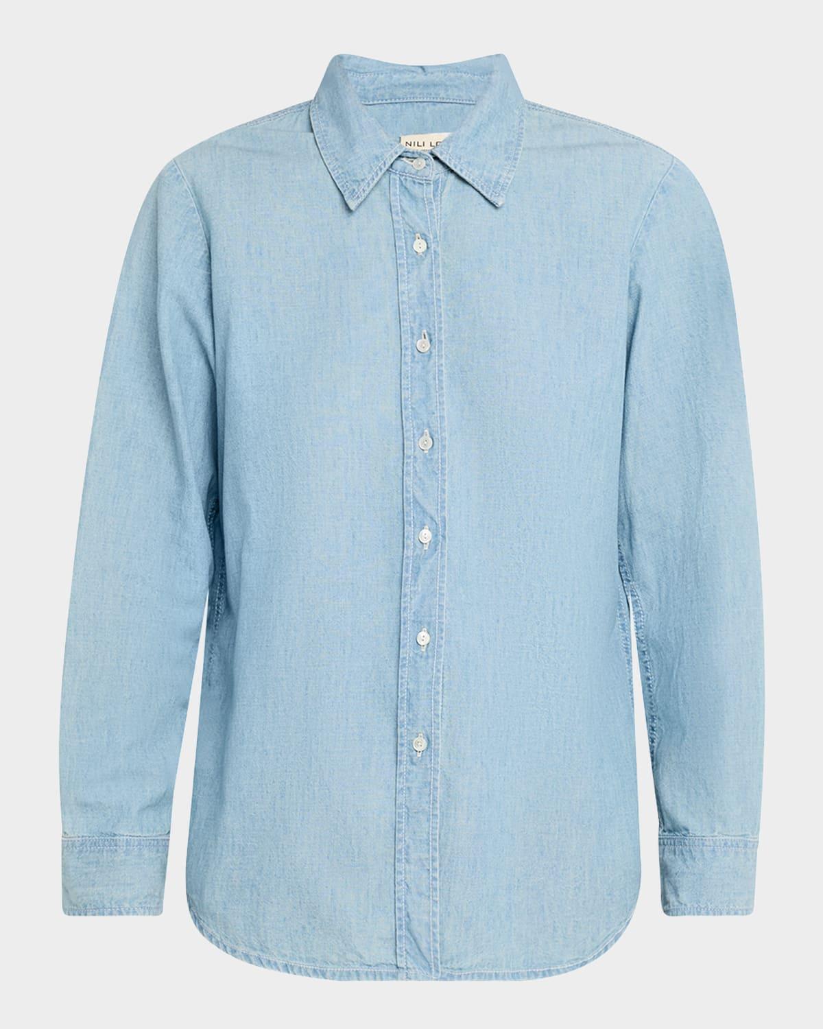 monti chambray denim button-down shirt