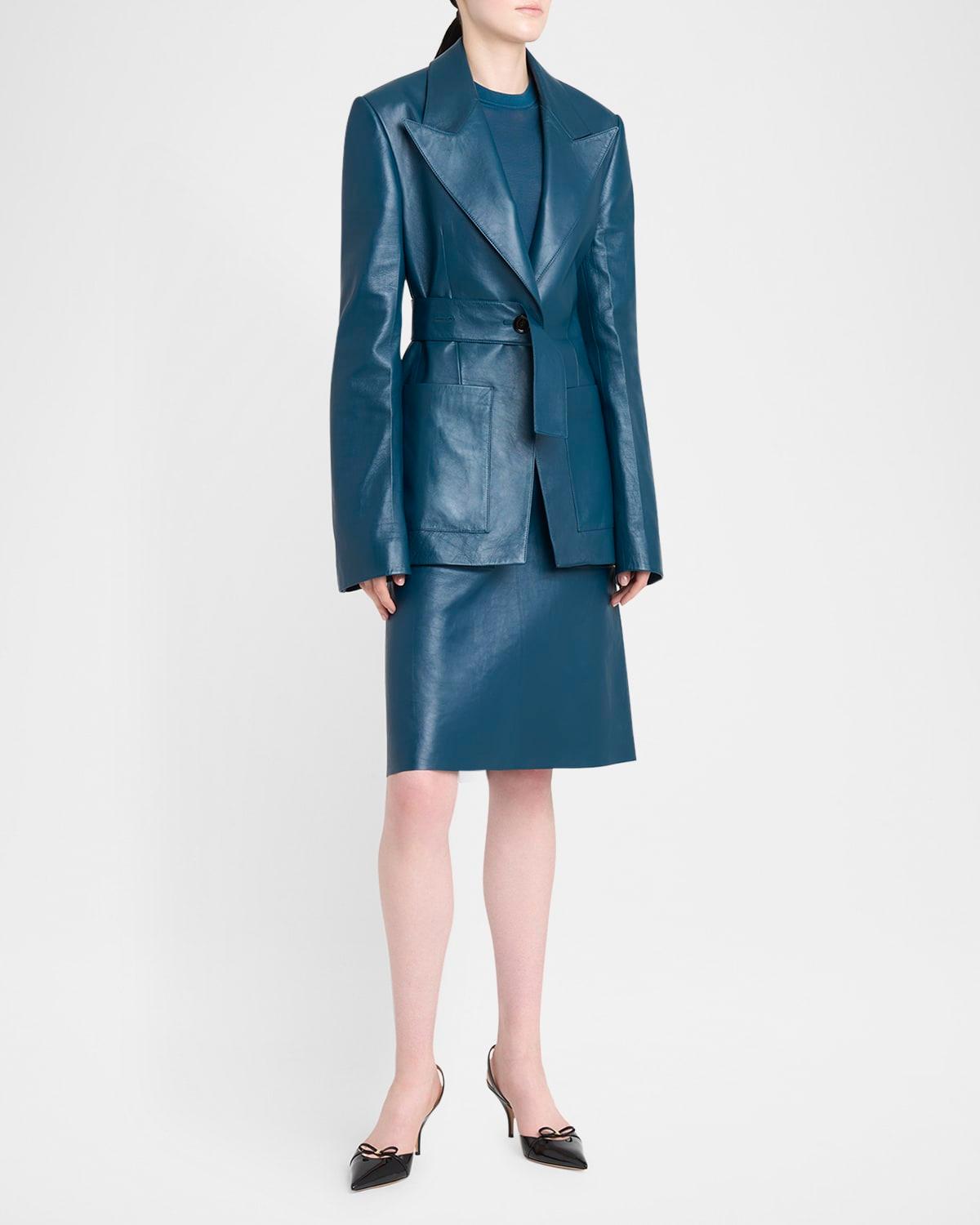 moon chrome free leather skirt