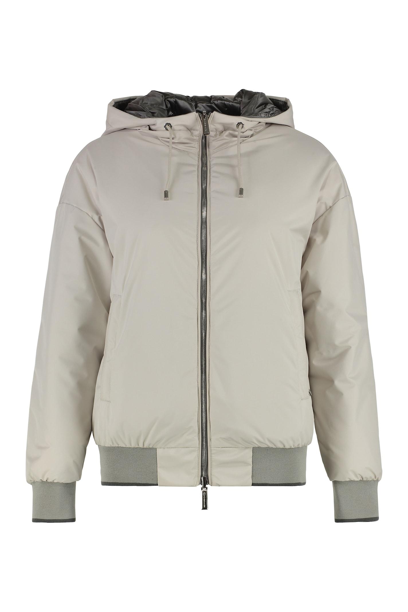 moorer becka hooded bomber-style down jacket